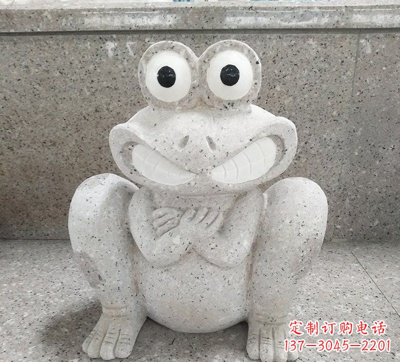 广西大理石公园精美青蛙雕塑