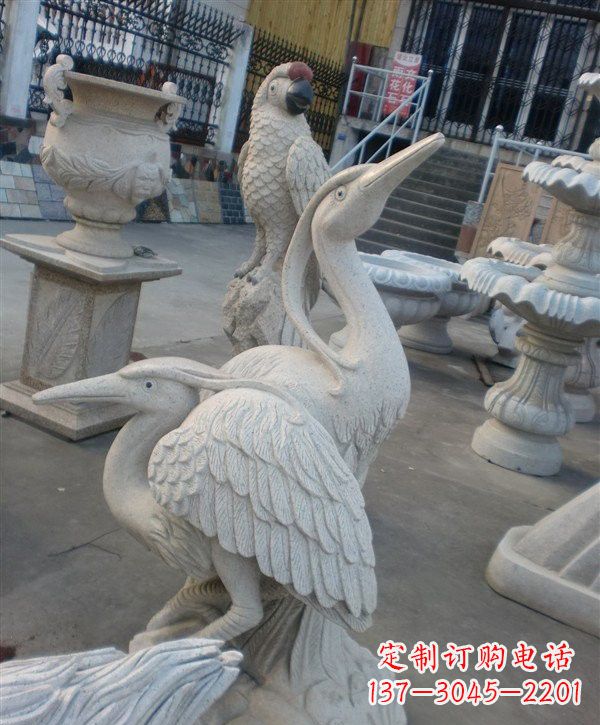 广西中领雕塑仙鹤石雕