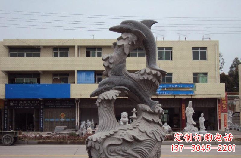 广西大理石海豚雕塑