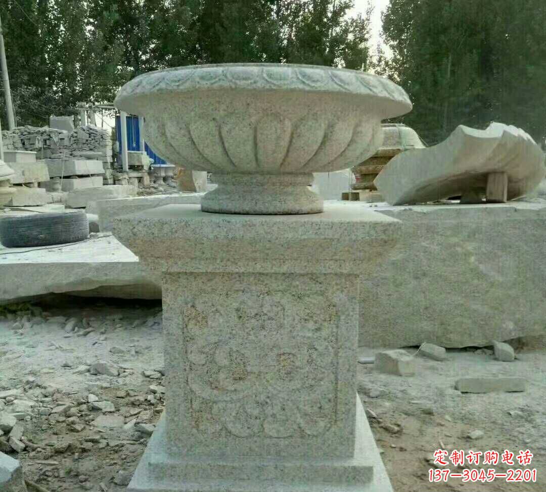 广西大理石花盆雕塑