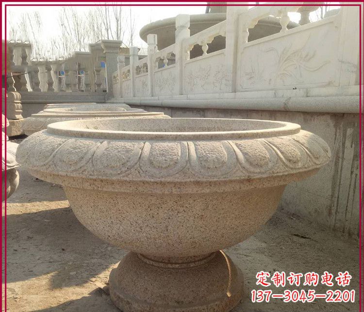 广西大理石花盆雕塑