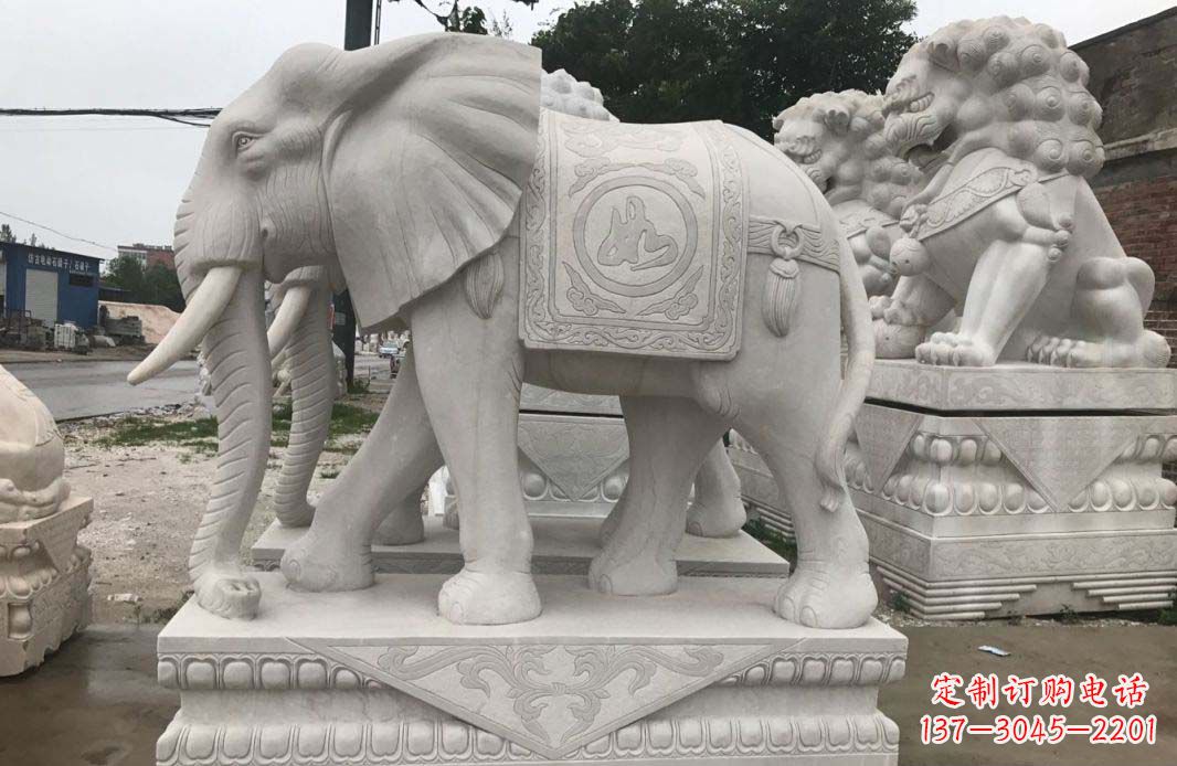 广西大理石大象雕塑