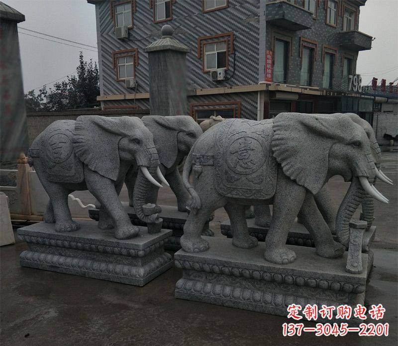 广西唯美雕刻大象雕塑