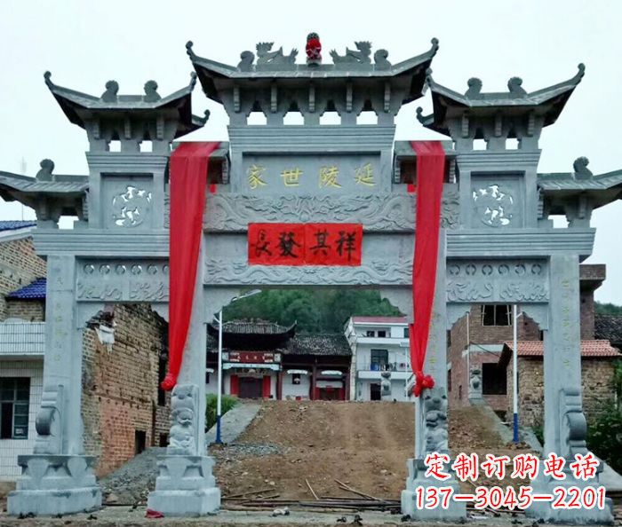 广西精美大理石牌坊雕塑