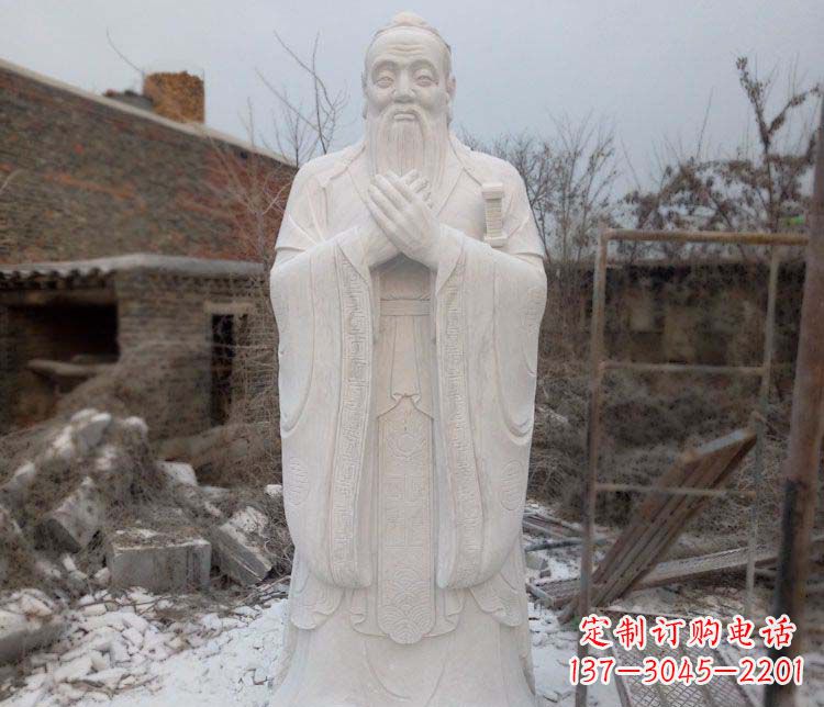 广西大理石孔子行教像古代名人石雕