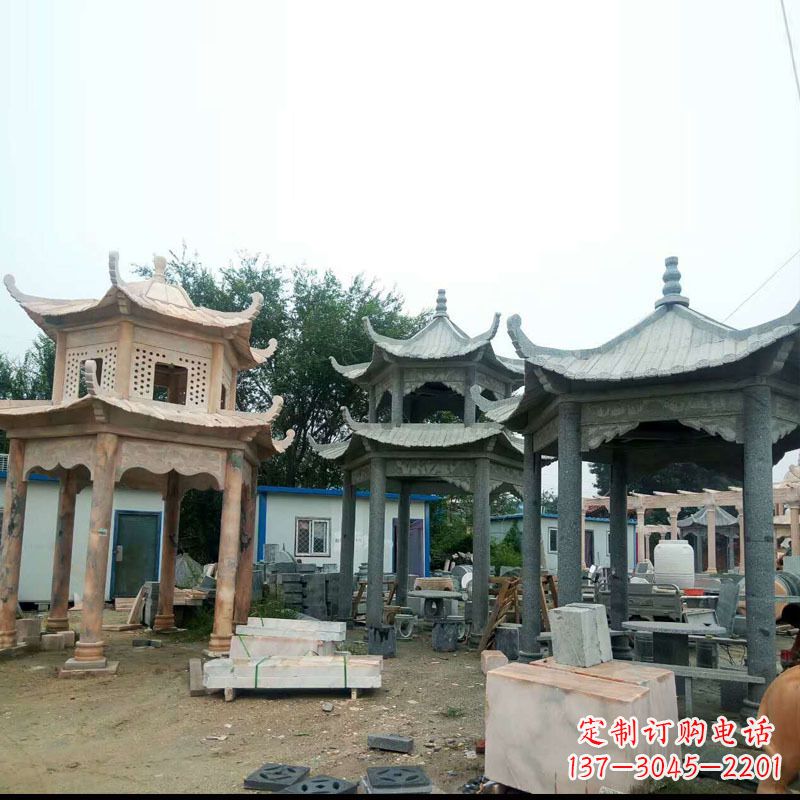 广西精美大理石凉亭雕塑