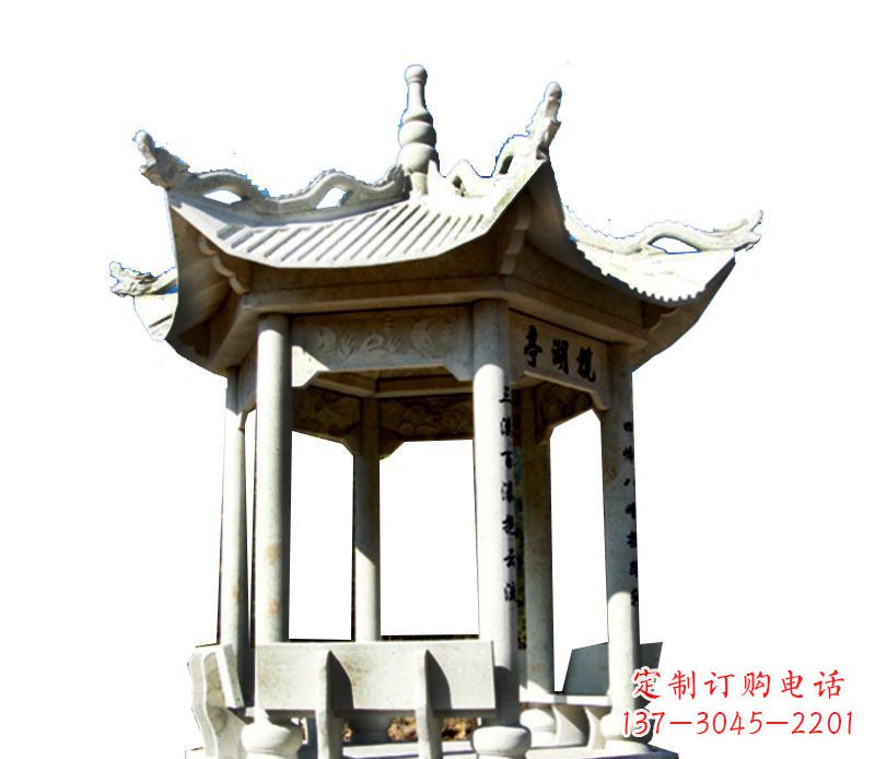 广西大理石凉亭石雕,历史韵味浓郁