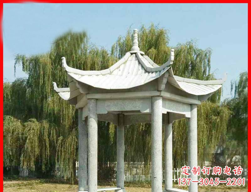 广西精美大理石凉亭雕塑