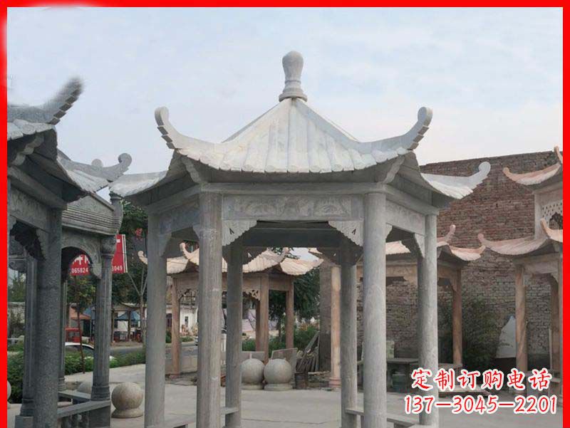 广西大理石凉亭石雕