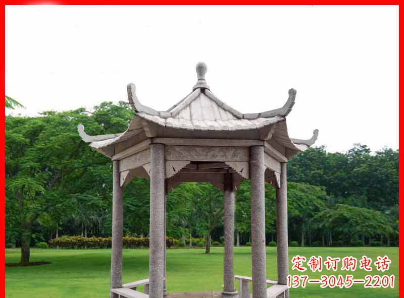 广西精致大理石凉亭雕塑