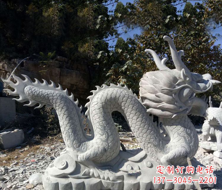广西精美大理石龙雕塑