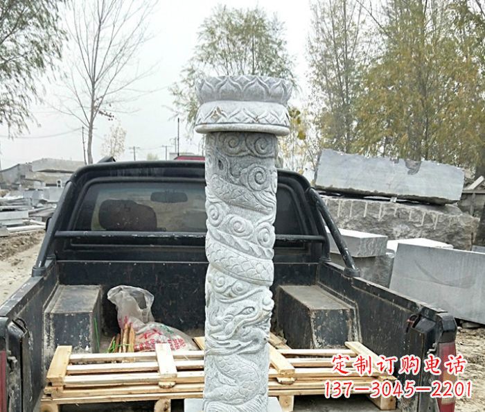 广西大理石龙柱雕塑