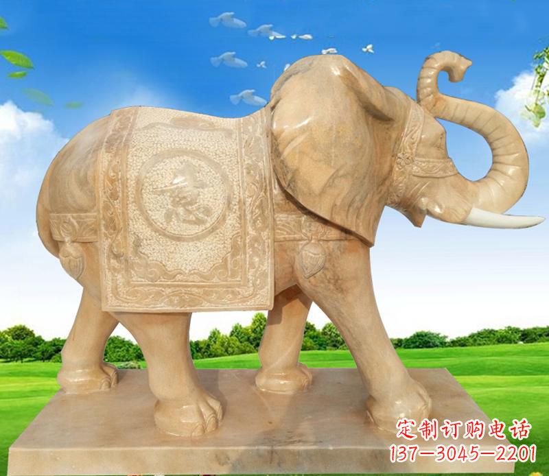 广西大理石喷水大象雕塑