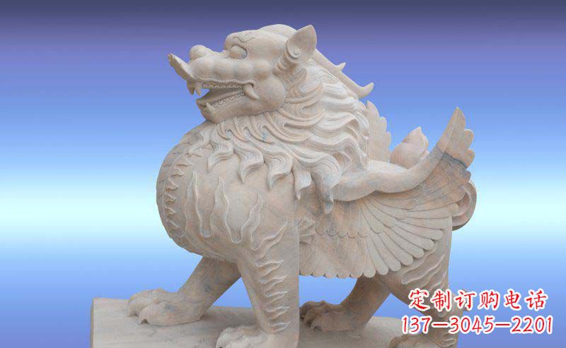 广西大理石貔貅神兽石雕