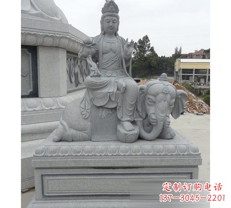 广西精雕细琢的大理石普贤菩萨雕塑
