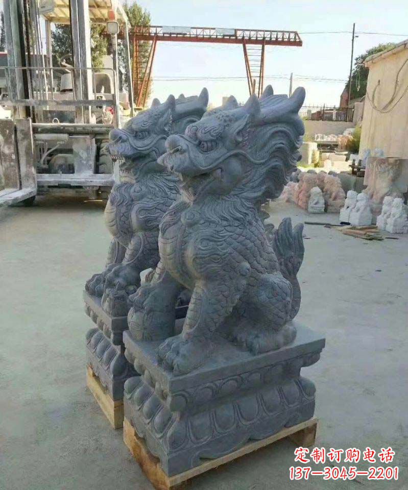 广西精美大理石麒麟雕塑