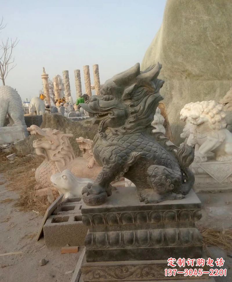 广西新中式麒麟雕塑,精美细腻,艺术品级别