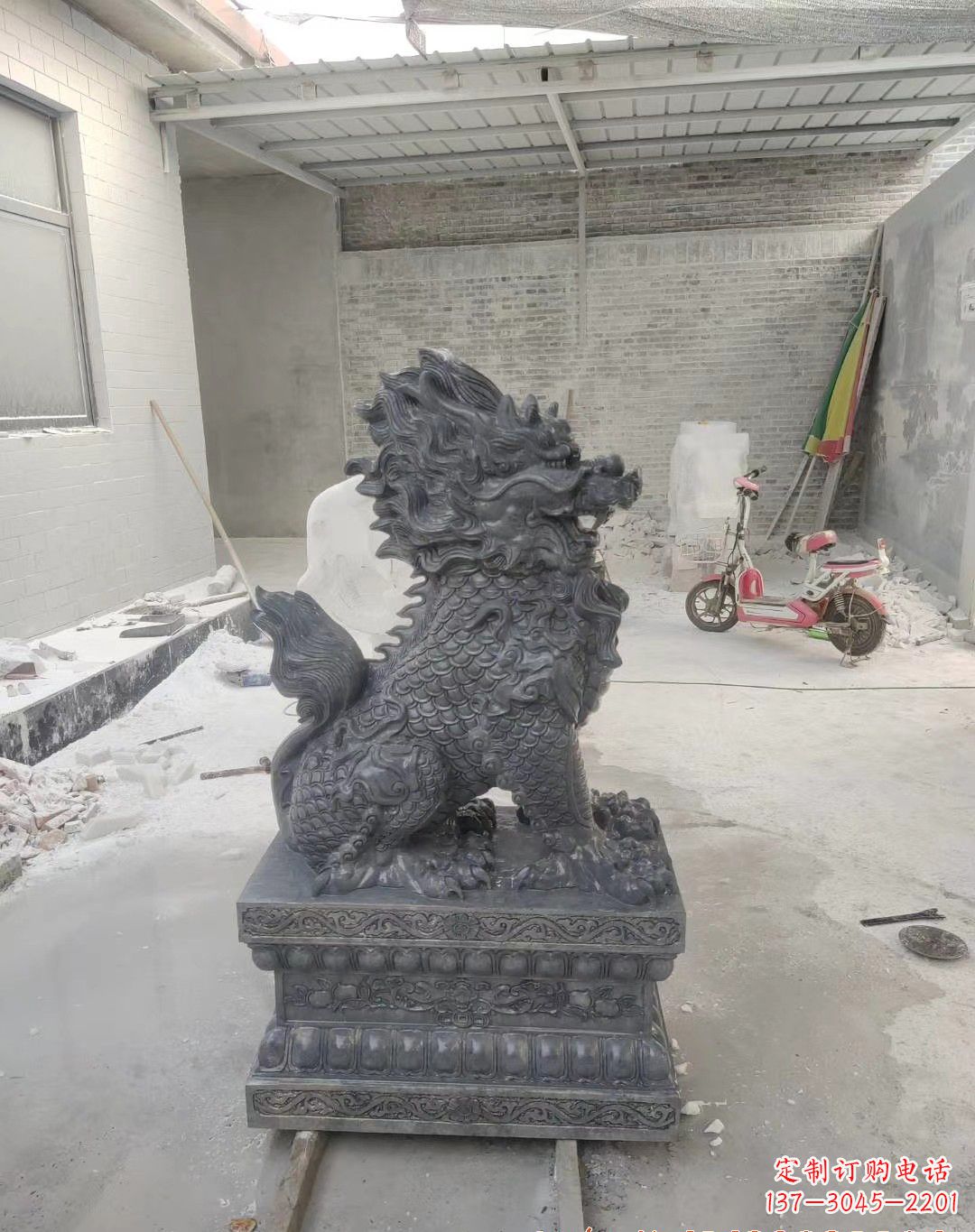 广西传世工艺大理石麒麟雕塑