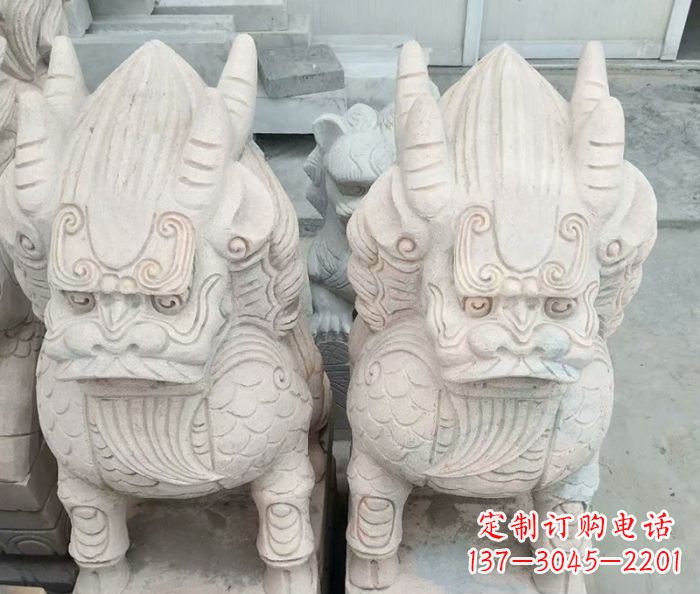 广西品质卓越的大理石麒麟古兽雕塑