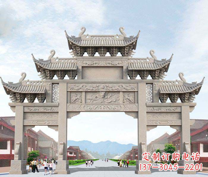 广西大理石牌坊石雕艺术品