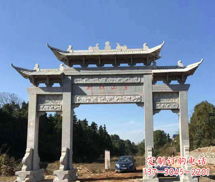 广西精美石雕牌坊雕塑