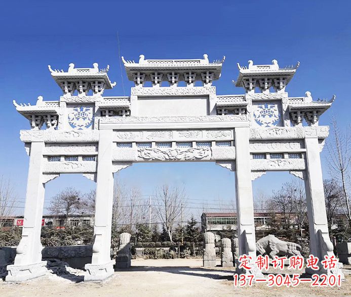 广西大理石牌坊石雕定制