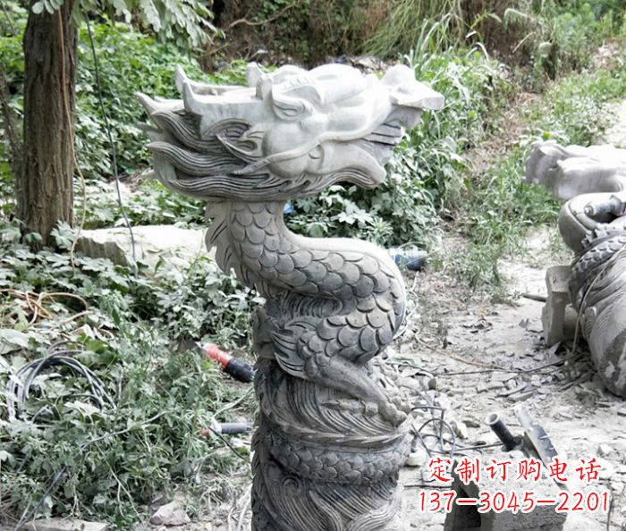 广西精美大理石生肖龙雕塑