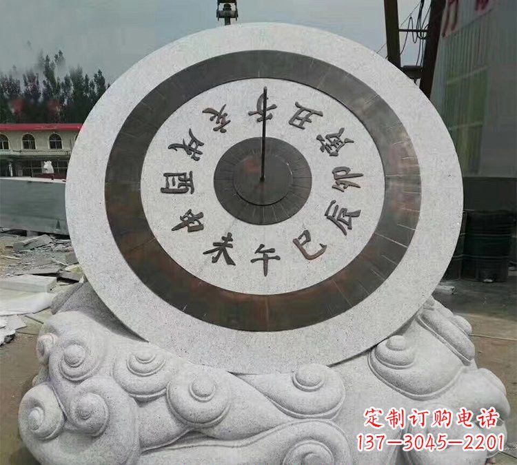 广西精美大理石十二时辰日晷雕塑