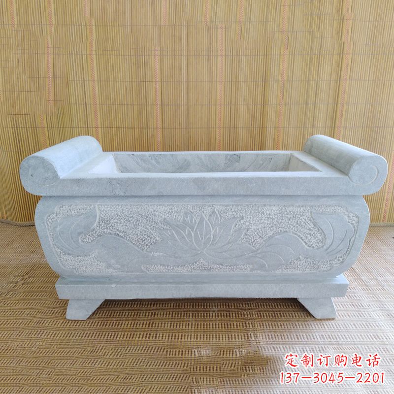 广西精美大理石石雕香炉雕塑