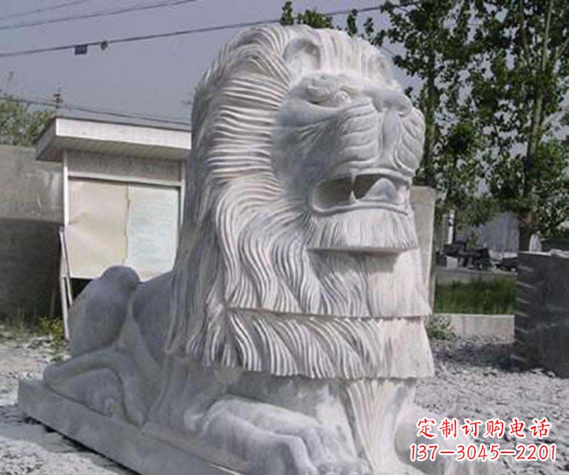 广西大理石西洋狮子石雕塑