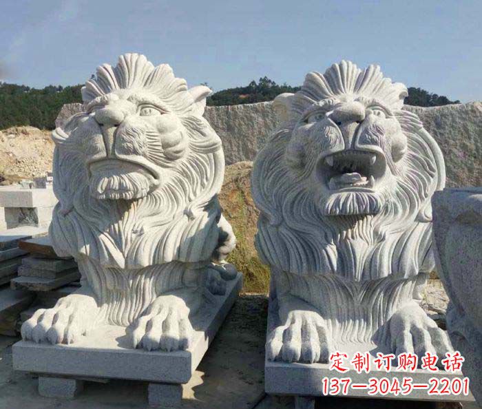 广西大理石西洋欧式石狮子雕塑