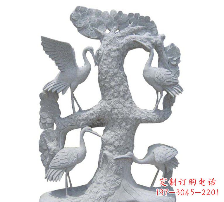 广西精美大理石松树雕塑