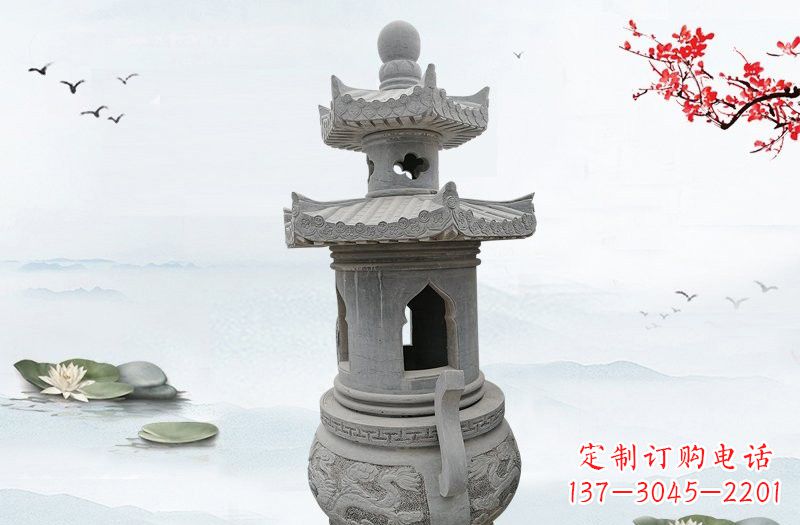广西精美工艺石香炉雕塑