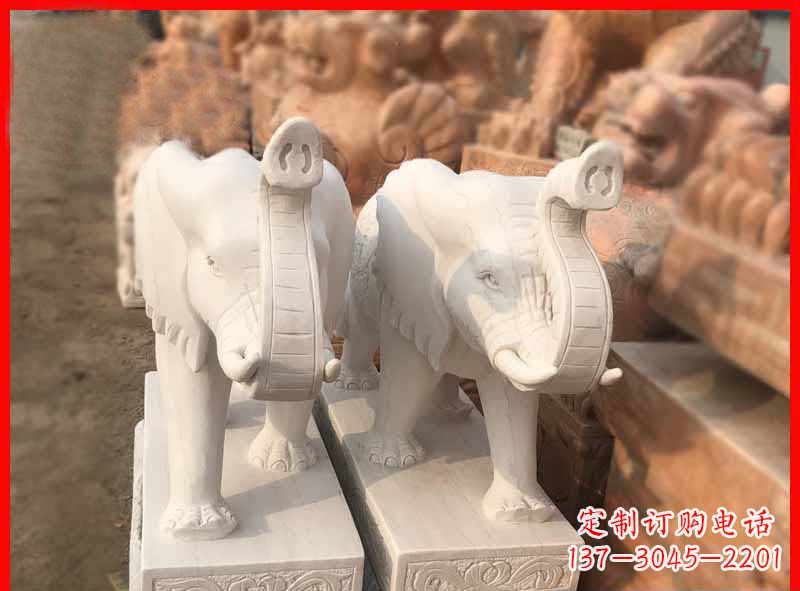 广西产品名称大理石小象招财石雕