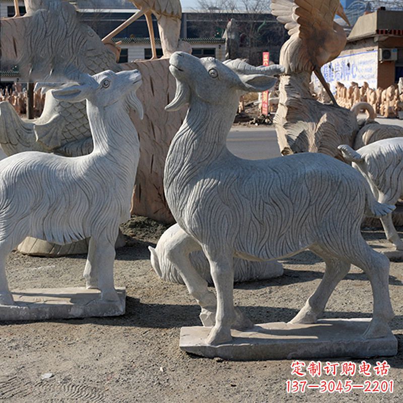 广西大理石精美羊雕塑