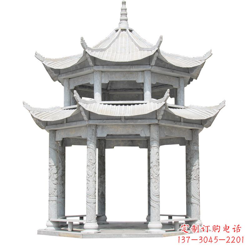 广西大理石古建凉亭雕塑