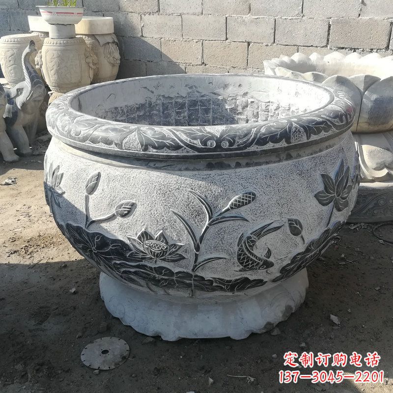 广西大理石水缸雕塑