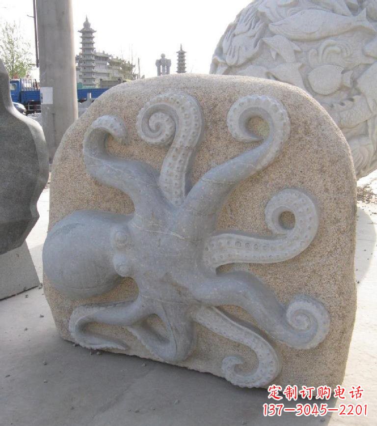 广西精美大理石章鱼雕塑