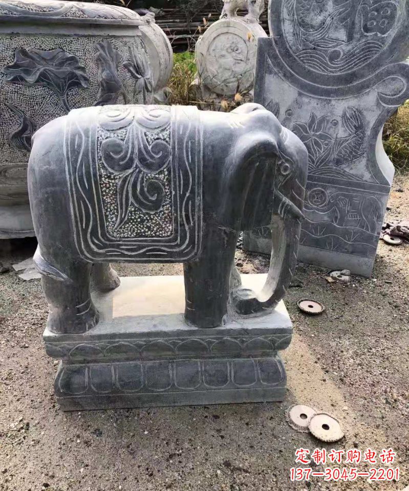 广西大理石大象雕塑