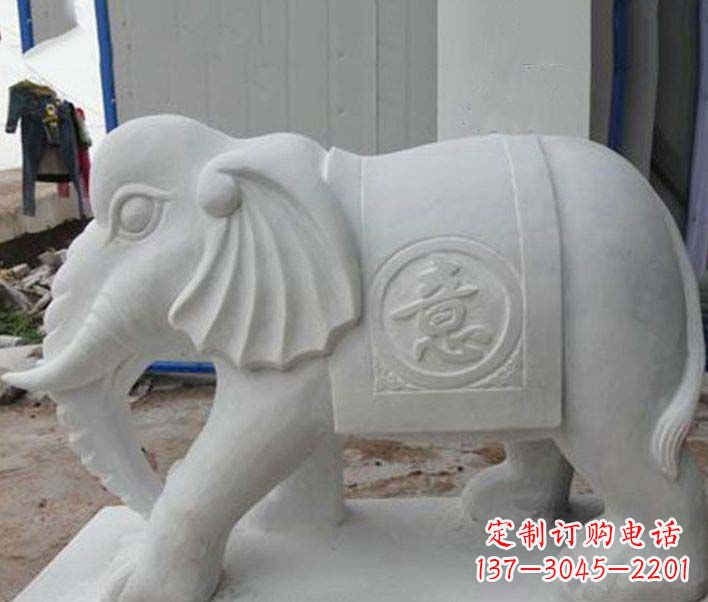 广西传承财富祝福,大理石招财大象雕塑