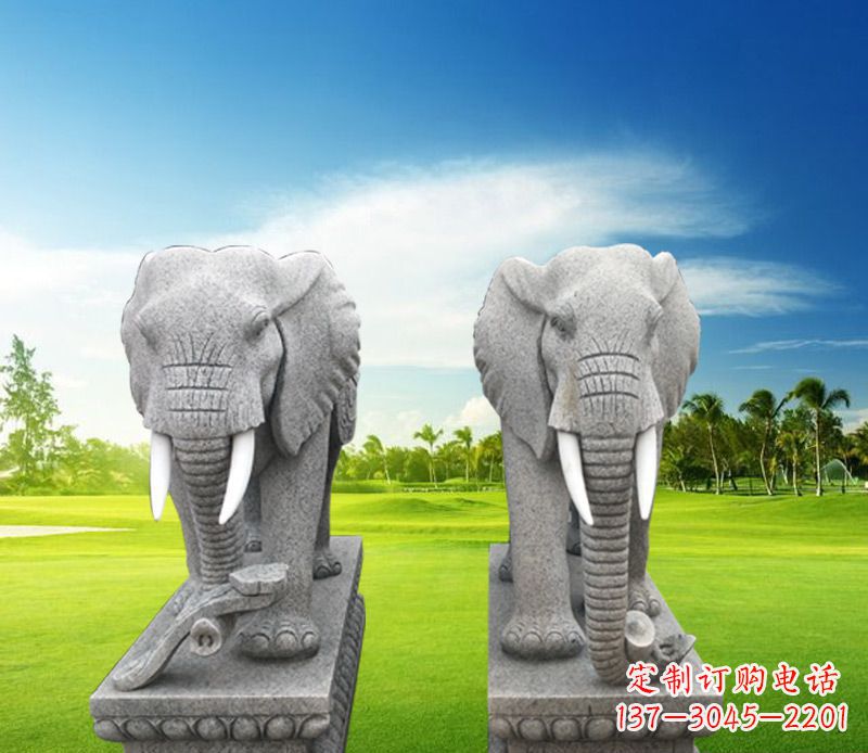 广西精美大象雕塑,招财进宝