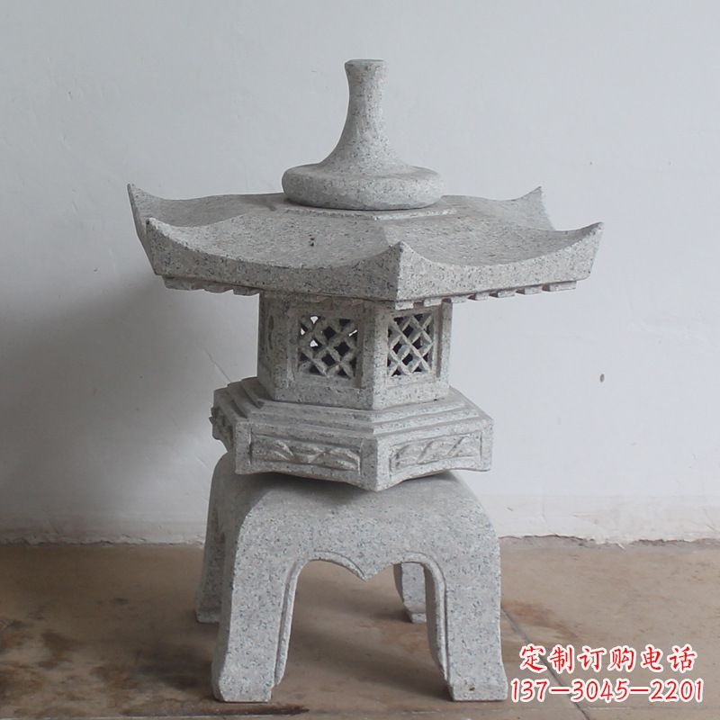 广西传统中式雕塑大理石石灯