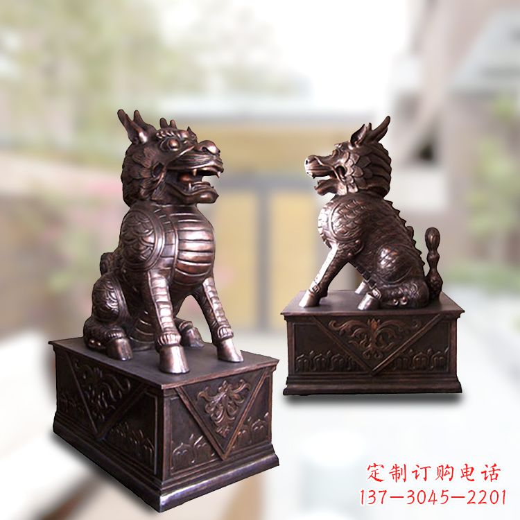 广西大门神兽麒麟铜雕