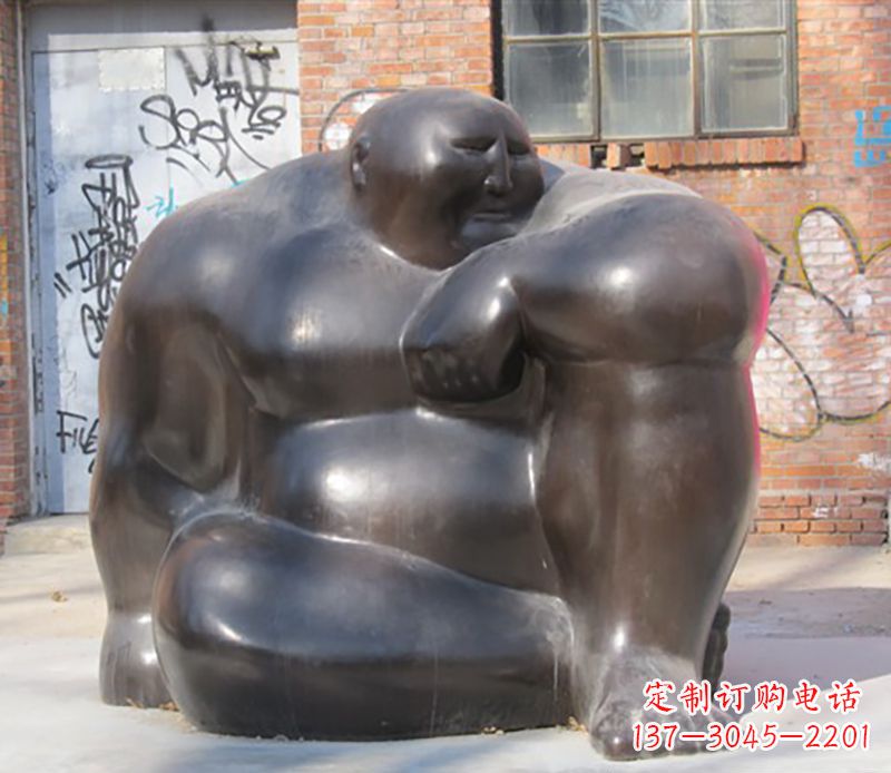 广西大胖子男人广场人物铜雕