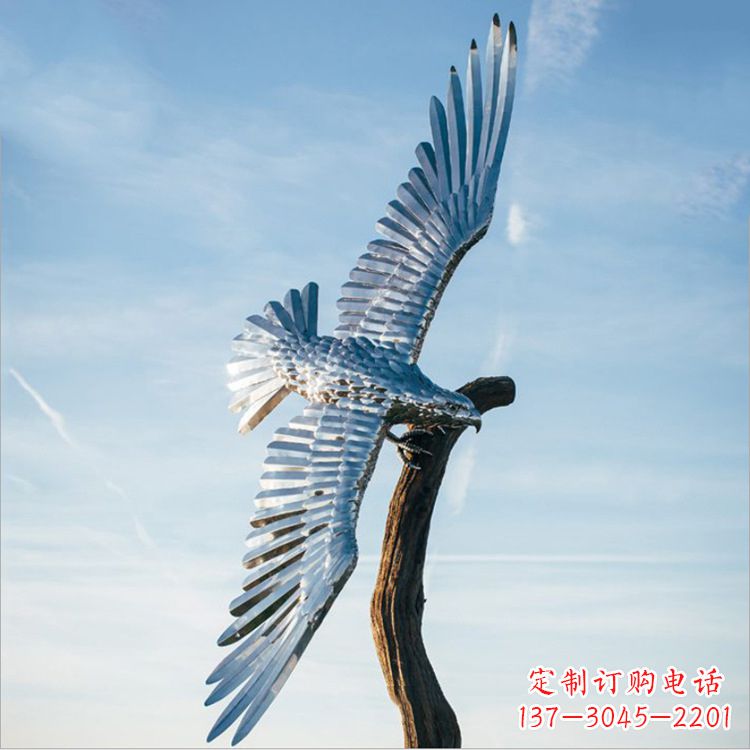 广西大鹏展翅老鹰不锈钢雕塑