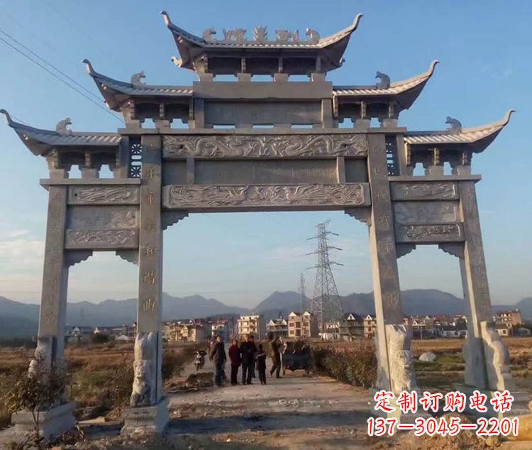 广西大石牌坊雕塑—中领雕塑定制专业