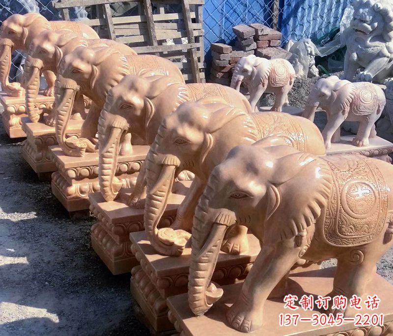 广西大象喷水石雕