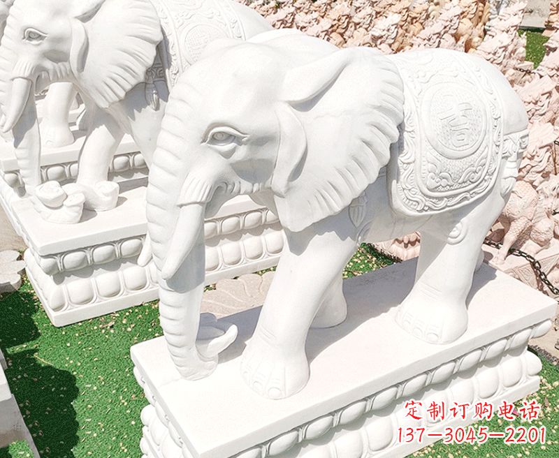 广西精美工艺 大象石雕雕塑
