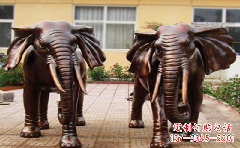 广西大象铜雕艺术塑像