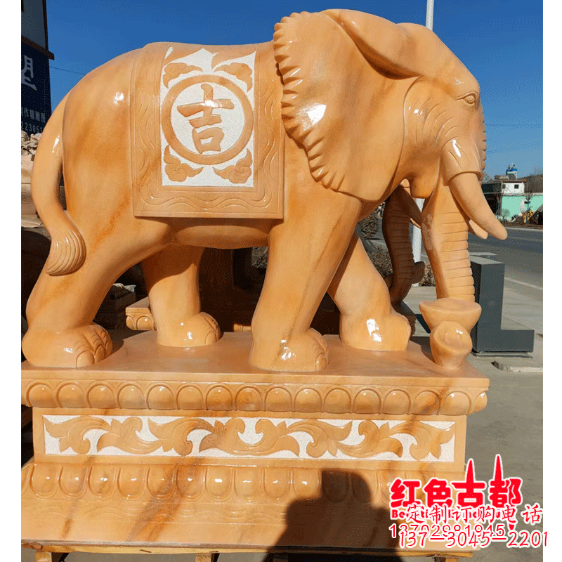 广西大象头型石雕